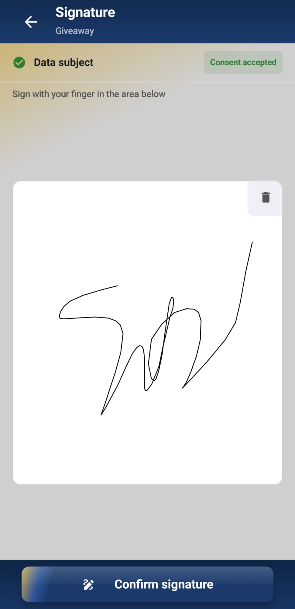 Potpis prstom / Finger signature