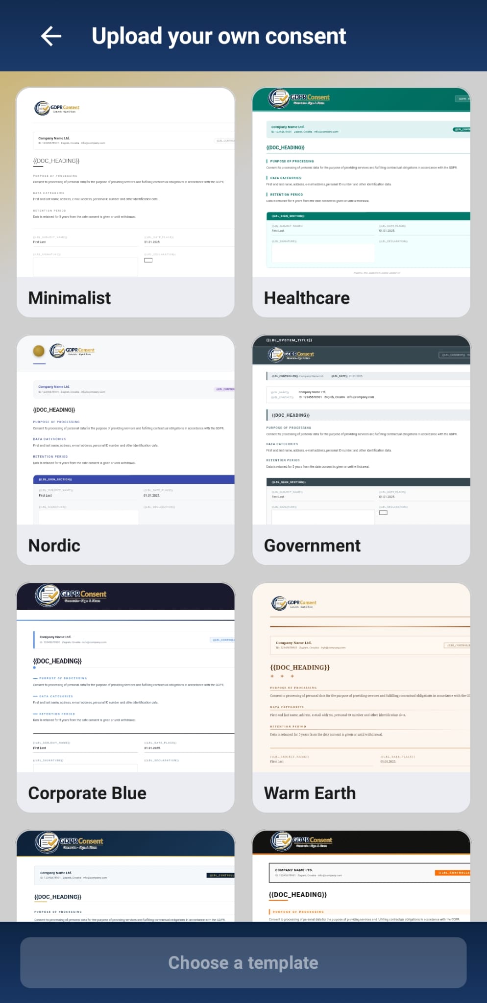 Predlošci privola / Consent templates